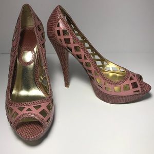 Charles By Charles David Pink Open Toe Heels